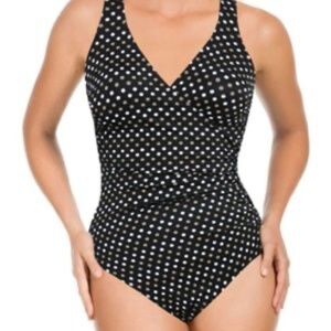 Women's Black and Spot on Miracle Suit, NWT
